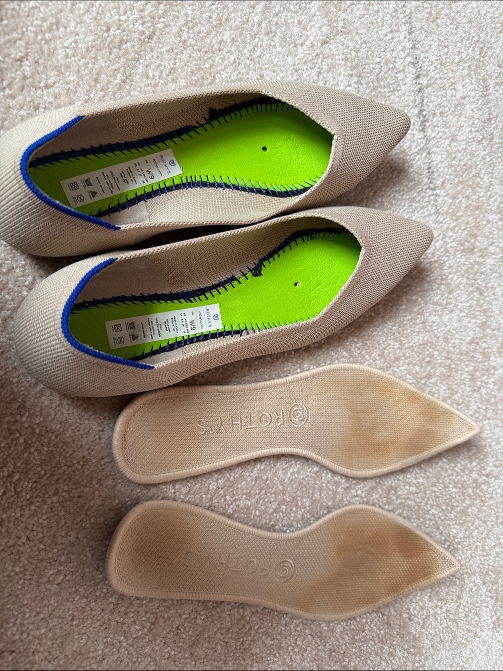 Rothy's Beige Pointed-Toe Flats - Picture 4 of 4